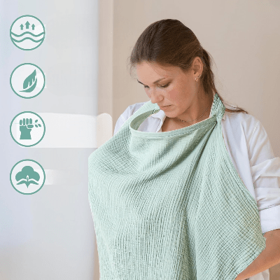 Cape d'allaitement - BreastfeedingCover™ - Vert Clair - mamanvoila