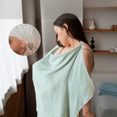 Cape d'allaitement - BreastfeedingCover™ - Vert Clair - mamanvoila